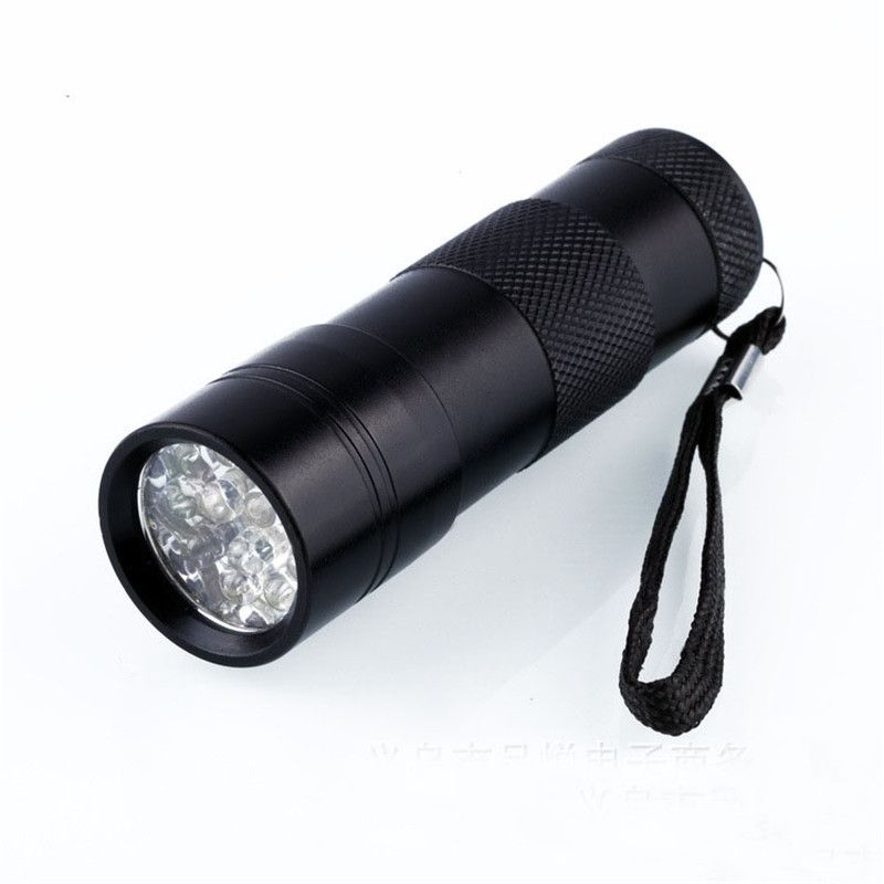Nail Art UV Light Flashlight 12 Led Torch UV Ultraviolet Banknote Detector Fluorescent Agent Detection UV Lamp 395nm