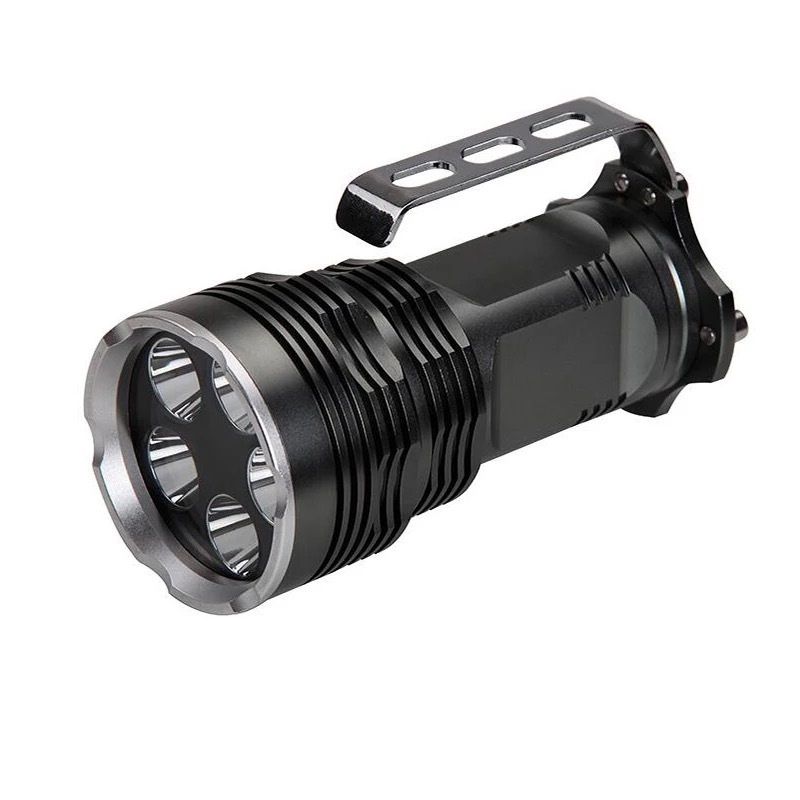 UV Flashlight Five Lamp Handheld Light T6 LED UV 395nm Outdoor UVE Torch with 4pcs 18650 Batteries