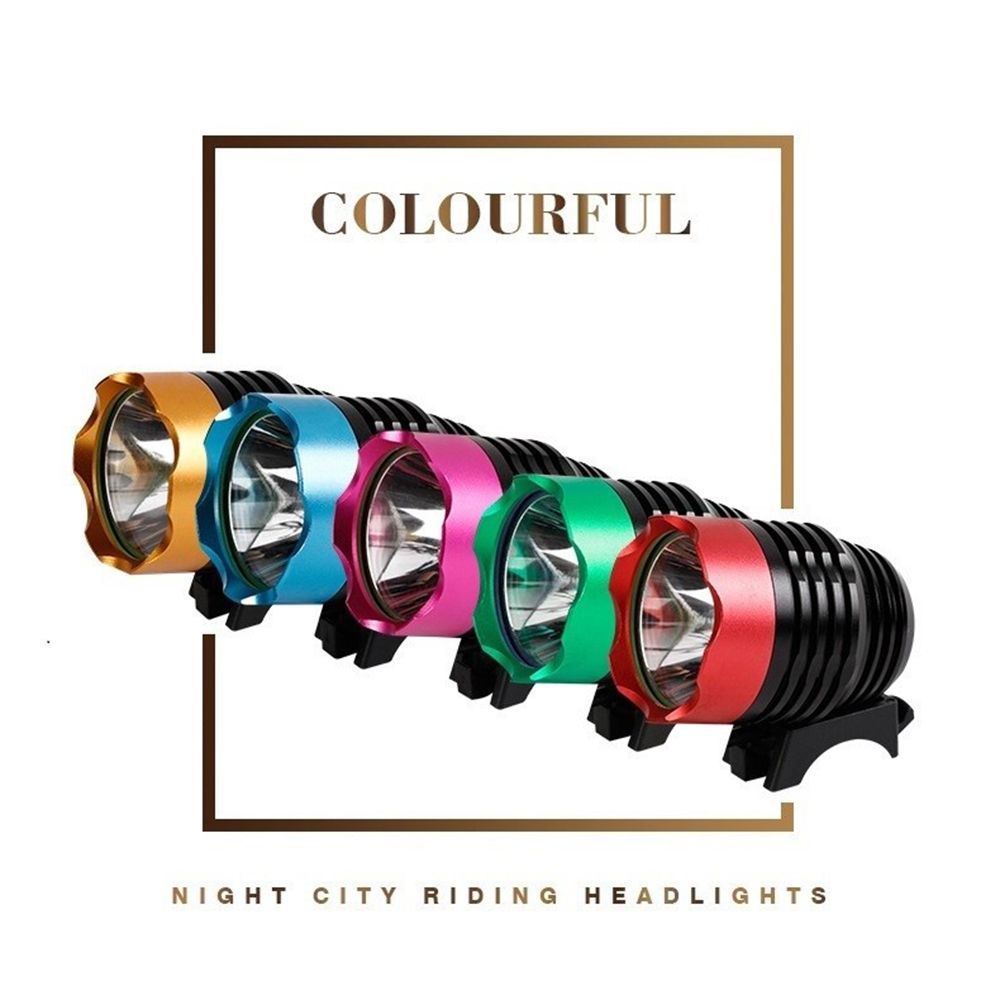 DC or USB Charging Port Bike Front Light Head T6 Led Spotlight Mountain Bicycle Lamp Handlebar Headlight Cycle Riding Accessories ﻿